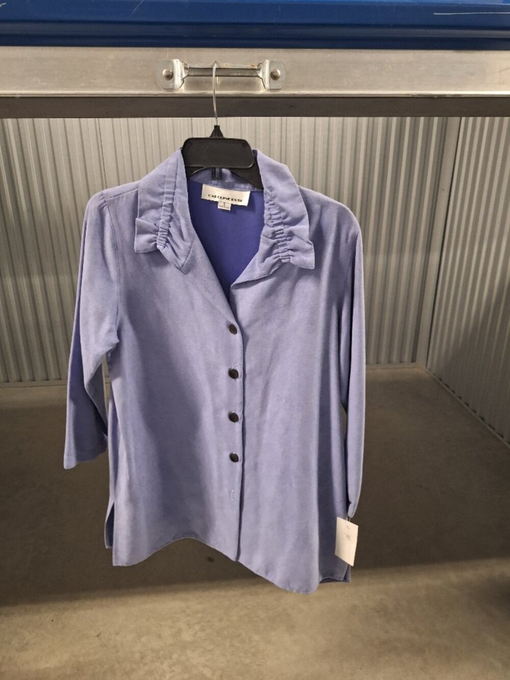 Caroline Rose Ultra Faux Suede Jacket - Peri Purple - Size Small - Detailed Coll